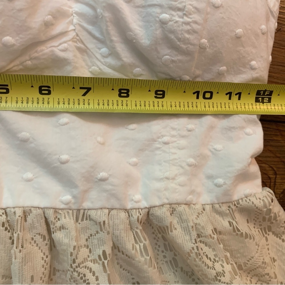 AMERICAN EAGLE Sweetheart Neck Beige Lace Trim Mini Dress Women's Size XS - Picture 8 of 16